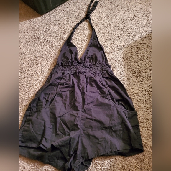 Black Poppy Other - Black Summer Halter Shorts/Romper Black Poppy